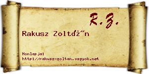 Rakusz Zoltán névjegykártya