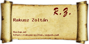 Rakusz Zoltán névjegykártya
