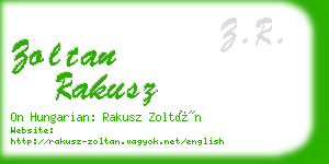 zoltan rakusz business card